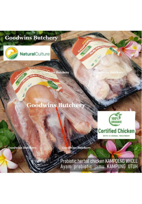 Chicken ayam PROBIOTIC ORGANIC herbal jamu low-fat Natural Culture frozen WHOLE UTUH KAMPOENG kampung (price/pc 900-950g)